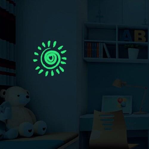 YRHCD DIY Sun Luminous Stickers Cute Cartoon Wall Sticker for Babies Room Decor Fluorescent Bedroom Decoration Poster