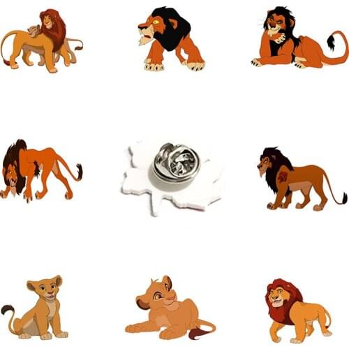 Disney Lion Scar Pattern Lapel Pin Acrylic Pin The Lion King Mufasa Animation Character Pin Men Women Personality Jewelry