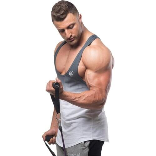 Mes I-shaped Vest, Sexy U-shaped Neck Tank Top Sleeveless Gradient Color Fitness Clothing