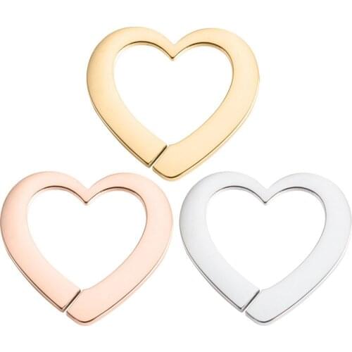 10pcs/Lot Real Stainless Steel Heart Shaped Charms Pendant for DIY Jewelry Making Necklace Bracelet Accessories 3 Colors