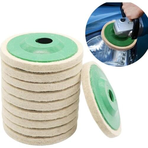 4 Inch Grinding Wheel Polishing Disc Round Wool Polishing Disc Wheel Pads for 100mm Angle Grinder Buffing Polishing