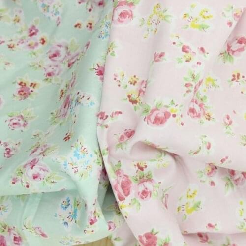 40*50cm choose color 100% cotton fabric Victoria pink blue roses bedding cloth DIY for Sewing patchwork cushion quilting fabrics