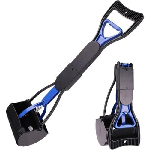 60CM Pet Pooper Scooper Long Handle Foldable Dog Poop Scooper Cat Poop Scoop Shovel Waste Picker Puppy Outdoor Cleaning Tools