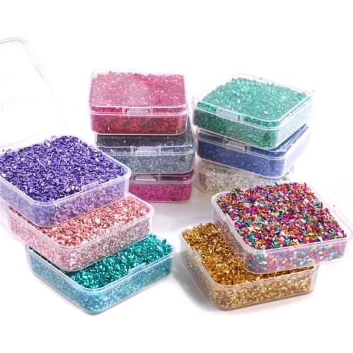 80g/Box Colorful Metallic Sandstone Nail Art Gravel Filling Material UV Resin Epoxy Mold Filler For DIY Jewelry Making Tools