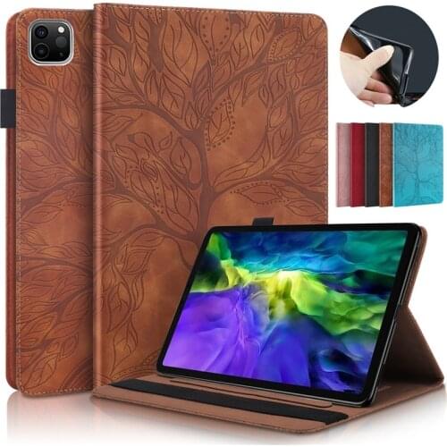 Tablet Cover For Funda iPad Pro 11 2021 Case Emboss Tree Flip Wallet Cover Coque For iPad Pro 11 Case 2020 2021