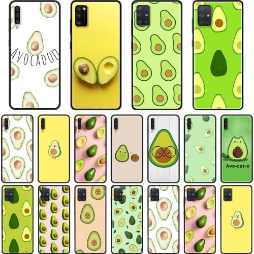 Phone Case for Samsung M30S M31 M31S M51 M11 M01 M20 M40 F41 M31 Prime Silicone TPU Shell Cover Coque Cute Avocado Food