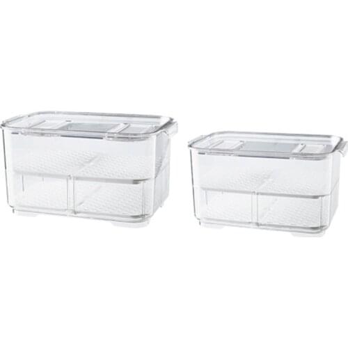 Refrigerator Organizer Bins Vegetable Organizer Stackable Fridge Clear Organizer Cabinet Organizer for Kitchen