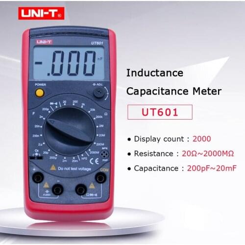 UNI-T UT601 Capacitance Resistance meter Capacitor Ohm tester Diode test Transistor test Continuity Buzzer Manual Range