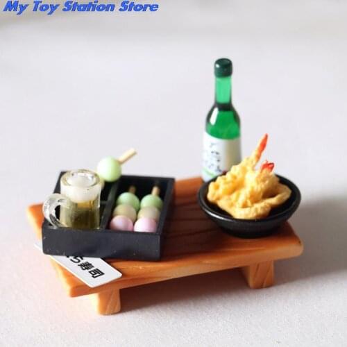 Dollhouse Miniature Food Japanese Sushi Fish Ball Tempura Bento Doll Kitchen Toy
