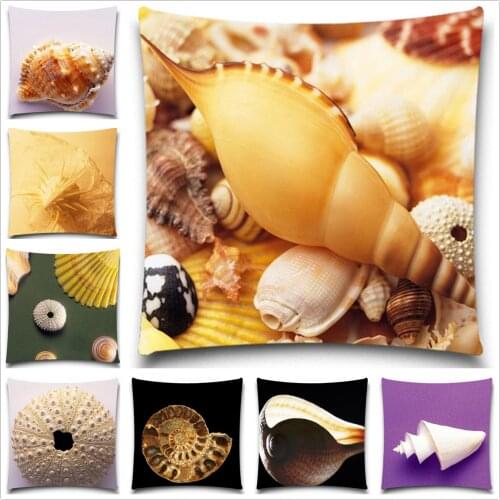 Sea Ocean Sweet Shell Cotton Polyester Pillow Case Car Chair Seat 5 size Throw Decorative Cushion Cover