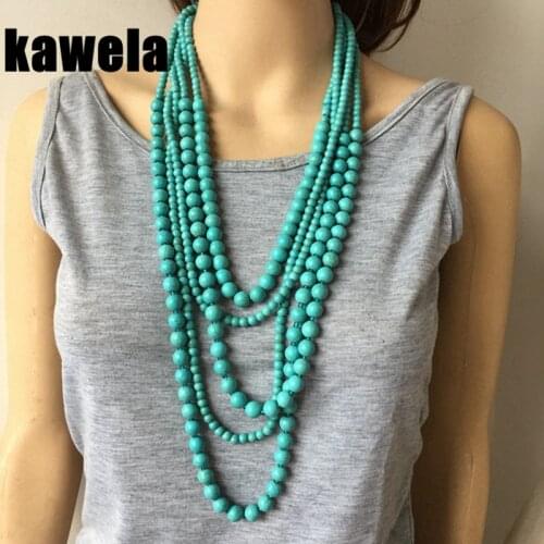 New Design Fashion Statement Layers Natural Stone Chunky Necklace