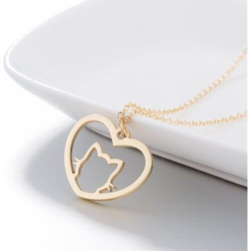 Japanese and Korean girls series cat stainless steel necklace necklace cat lover gift
