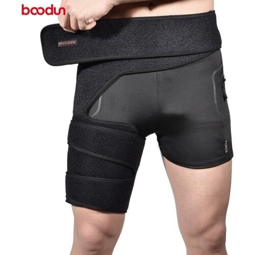 BOODUN Thigh Support Leg Warmmers Groin Support Wrap Support Waist Sacrum Pain Relief Strain Arthritis Thigh Brace Protector