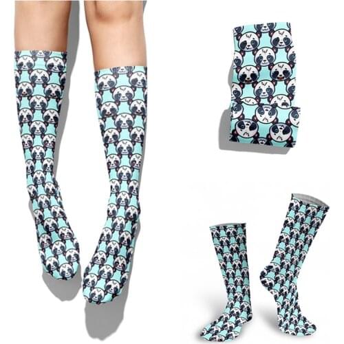 Simple Ladies Cute Cartoons Panda Socks Women Soft Fashion High Socks Happy Harajuku Retro Skateboard Sock Sokken