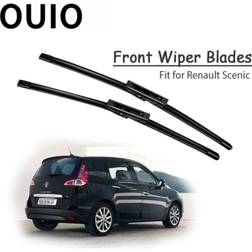 OUIO 1Set Rubber Car Front Wiper Blade Kit Auto For Renault Scenic MK2 MK3 MK4 2016 2015-2002 Windscreen Original Accessories
