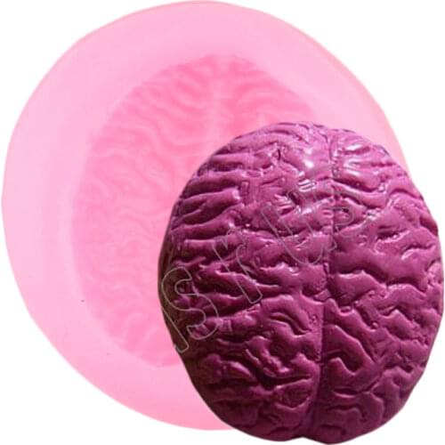 Brain SIlicone Mold Cupcake Topper Fondant Cake Decorating Tools DIY Baking Molds Candy Polymer Clay Chocolate Gumpaste Moulds