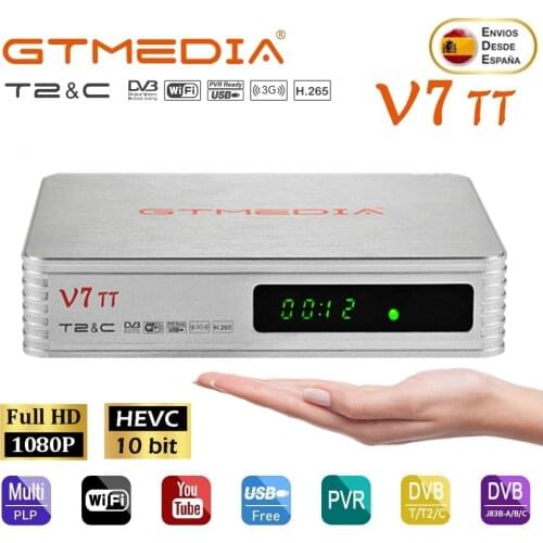 NEW GTMEDIA V7 TT DVB-T/T2/C H2.65 HEVC Satellite receiver combo tv tuner Support antenna usb Terrestrial Decoder