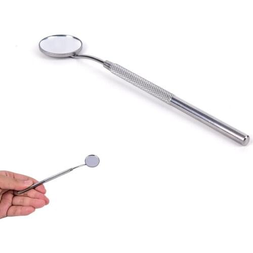 13.2cm x 0.6cm Dental Mirror Dentist Stainless Steel Handle Tool for Teeth Cleaning Inspection Higene Product