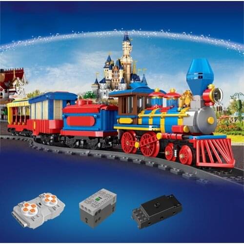 Mould King 12004 City series The MKingLand Dream train Remote control train Building Blocks bricks Kids DIY Toys Christmas Gifts