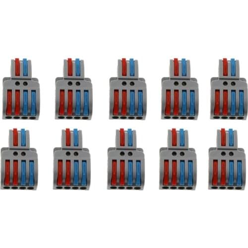 Hot Mini Fast Wire Connector Universal Wire and Cable Connector Push-in Terminal Block, 2-in and 4-Out Quick Connector