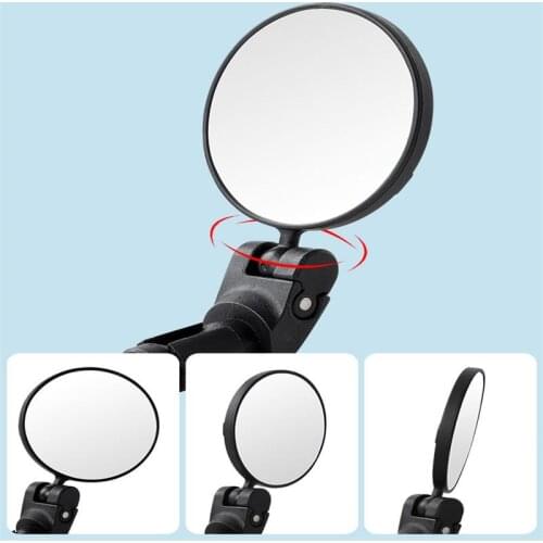 Bicycle Rear View Mirror 360 Degree Rotate Road Bike Rearview Handlebar Mount Flexible Safety Cycling Back Mirror Folded Blind