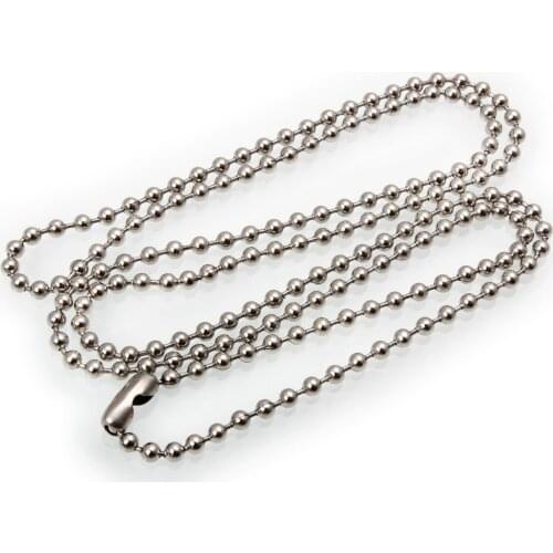 Yingwu Free Ship 30ps Wholesale Stainless steel silver color necklace ball beads chain pendants men women jewelry accessories