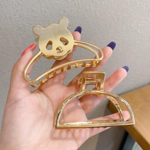 Ins Simple Style Metal Clip Hairpin Large Bath Hair Claws European And American Vintage Hair Accessories Korean Headwear