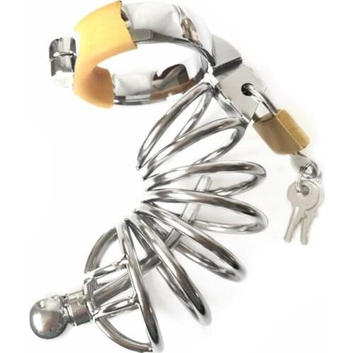 Cock Lock Stainless Steel Lockable Penis Cage Penis Cock Ring Sleeve Male Chastity Device Cage Belt Cockring Sex Toys For Men