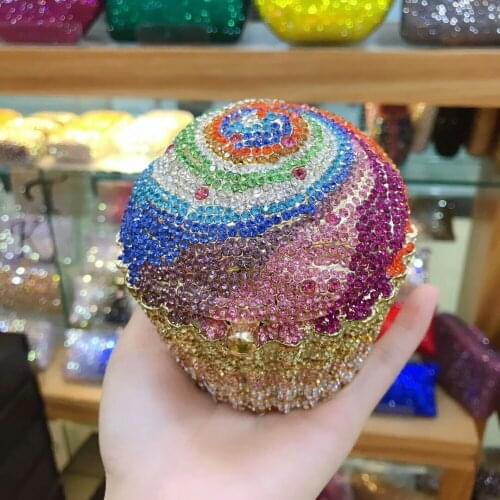 Women cake shape Diamond Hardware box Wallet Women Bags Evening Clutch Toiletry Bag Shoulder Day Bag Party Envelope Handbag
