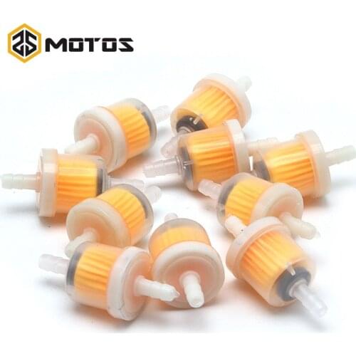 ZS MOTOS 10Pcs/lot Car Dirt Pocket Bike Oil Filter Petrol Gas Gasoline Liquid Fuel Filter For Scooter Motorcycle Motorbike Moto