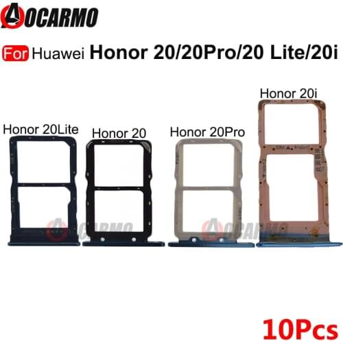 10Pcs For Huawei Honor 20 Pro / 20 Lite / 20i Sim Card Tray MicroSD Holder Nano SIM Card Slot Replacement Parts