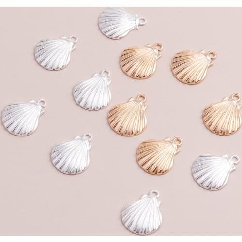 10pcs Gold Silver Color Ocean Style Shell Pendants Jewelry Handmade Bracelets 25x20mm DIY Making Finding Jewelry Accessories