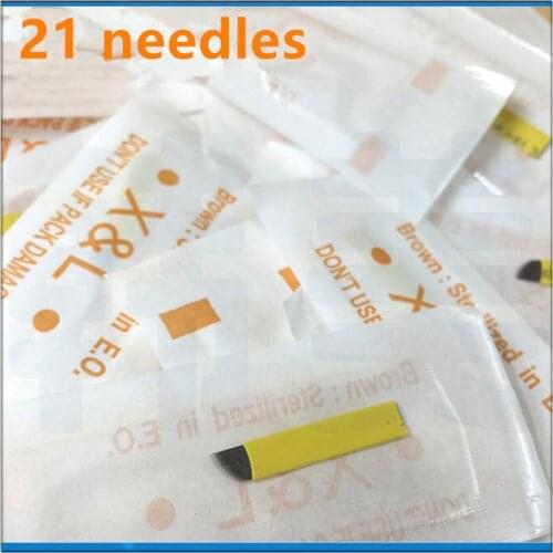 100 pcs 12,14,18pins Permanent Makeup Eyebrow Manual Blade Tattoo Needle for Embroidery Tattoo Pen by Free Shipping