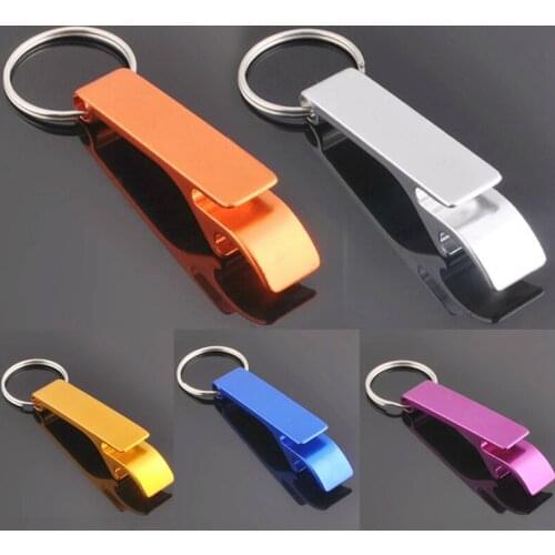 2PCS Home Bar Openers Auto Key Chain Keychain Random Color Ring Beer Bottle Can Opener Beverage Metal Key Ring about 65 mm