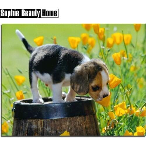 2018 Limited New Patchwork Cross Stitch Needlework 5d Diamond Square Painting Rhinestone Free Shipping Cute Little Of Dogb