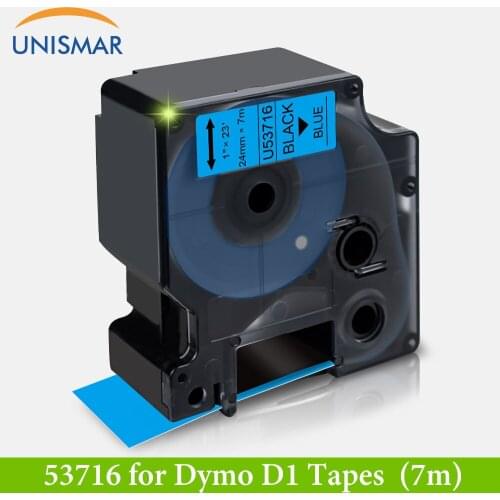24mm D1 Label Ribbon 53713 Black on White/Blue Printer Ribbon Replace Dymo D1 53716 Tape for Dymo Label Printer LabelWriter 450