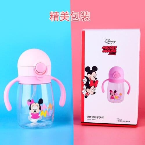 350 ML Disney girls Minnie cup cartoon Mickey Mouse feeding Cups with handle Water Bottle gift