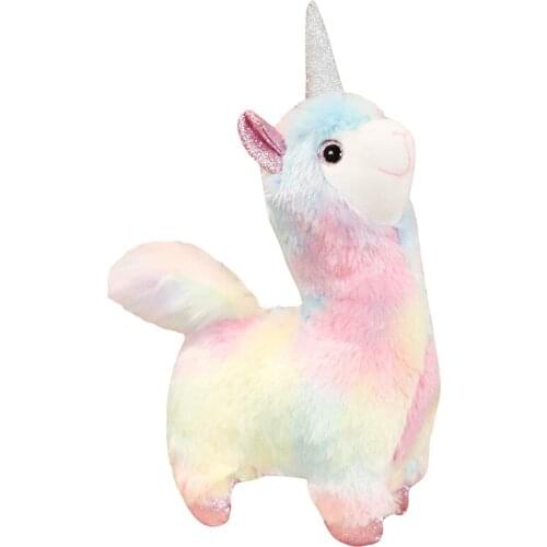 38CM Plush Toy Rainbow Unicorn Alpaca Doll Cute Sleeping Pillow Plush Doll Soft Gifts For Kids Birthday Gift