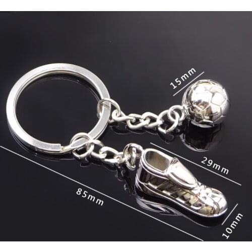 Mini 3D-Metal Sports Soccer-Shoes Keychain Car Key Chain Key Ring Football-shape-ball Pendant Keyring Favorite Sportsman Gift