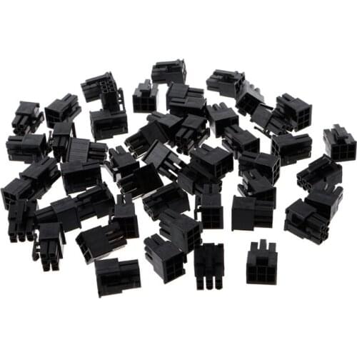 50 Pcs 4.2mm 6P 6 Pin Male Power Connector For PC Computer PCI-E Plastic Shell HX6D