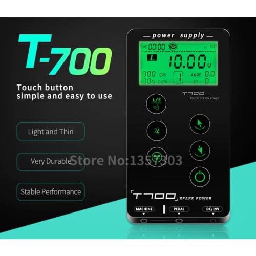Tattoo Power Supply For Tattoo Machines Touch Screen Spark Power T700 Digital LCD Makeup Dual Tattoo accessories Supply