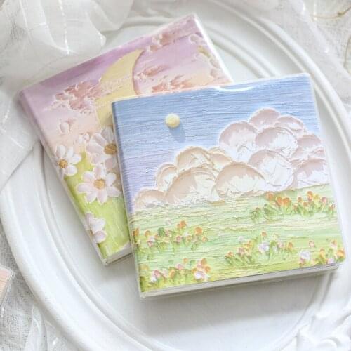 1PC Creative Sketch Style Notebook Art Scrapbook Portable Note Pad Square Diary School Supplies Agenda Journal Accessories Gift