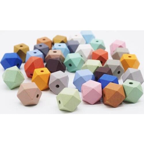 20Pcs Natural Wood Beads 12/16/20mm Geometric Octagonal Spacer Loose Bead for Diy Jewelry Making Accessories Handmade Supplier