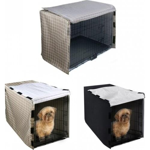Dog Cage Cover Pet Accessories Kennel House Cover Four Open Door Waterproof Oxford Small Medium Big Dogs Crate Protective Cover