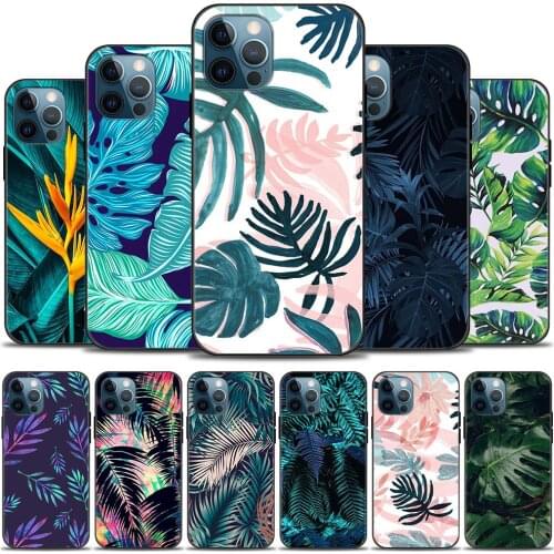 Tropical Green Plant leaf Phone Cover for iPhone 13 12 11 Pro Max XR X 8 7 6 Plus Soft Silicone Case For iPhone XS Max SE 2020