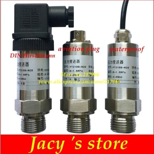Diffusion Silicon Pressure Transmitter 4-20ma Ceramic pressure Sensor water liquid oil waterproof aviation hirschman connector