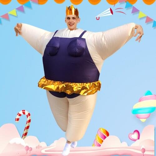 Purple Ballet Adult Inflatable Costume Cosplay Carnival Halloween Purim Role Play Disfraz For Man Woman Party Cellebration