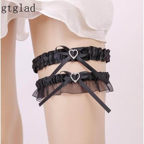 Gtglad NEW Sexy hot Bride Wedding Garter Lace Black Prom Get The good Stuff Love -5409