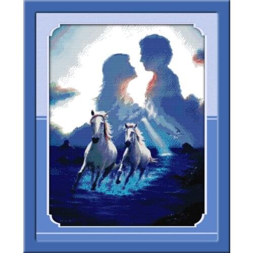 Joy Sunday Lovers Under The Canopy Chinese Cross Stitch Kits Ecological Cotton Clear Stamped 11 DIY Wedding Decoration For Home