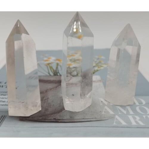 1pc Clear Quartz Stone Natural Point Healing Stones Mineral Ornament Healing Wand Treatment Stone Home Decor